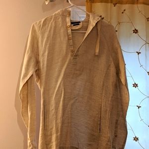 Zara slim fit linen hoodie
